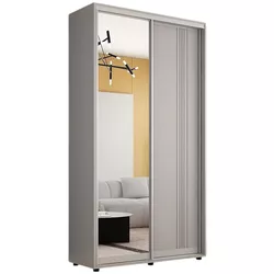 cumpără Dulap Mobildor-Lux Compact uși glisante Oglindă + PAL cu ornament linii (120x45x230H cm) Grey în Chișinău 