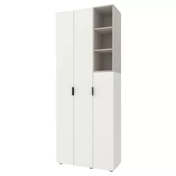 cumpără Dulap Nex Home A003R cu usi batante, 900x420x2300mm, Cashmere/White Snow în Chișinău 