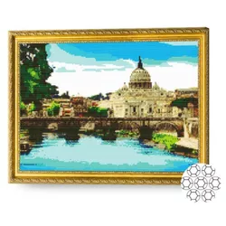 cumpără Tablou pe numere Art Gallery GA73859 Mozaic cu diamante 40x50cm Raul azuriu in oras în Chișinău 