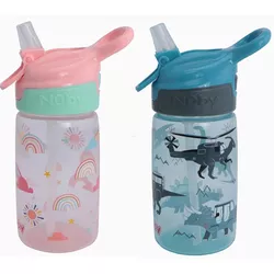 cumpără Cană cu pai Nuby NV04028 Поильник Flip-It Soft Spout Cup 415ml (24m+) în Chișinău 