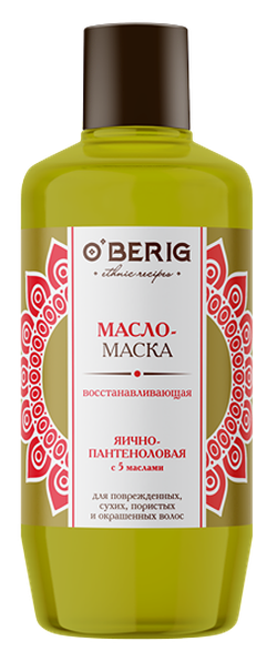 Mască-ulei pentru păr deteriorat, uscat, poros și vopsit, ACME O'berig, 500 ml., cu ou, pantenol și 5 uleiuri