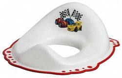 купить Детский горшок Bisk 07771 Reductor wc p/u copii cu cauciuc antiderapant, alb (desen masini) в Кишинёве 