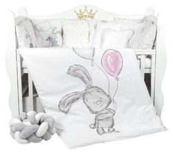 cumpără Lenjerie de pat pentru copii PernaMea Set lenjerie 8 piese Cosita Iepuras Gri (PM.105897/8) în Chișinău 
