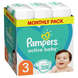 Подгузники Pampers Active Baby Midi Box 3 (6-10 кг), 208 шт.