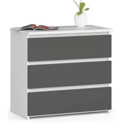 купить Тумбочка Akord CL3 3SZ (White/Graphite Gray) в Кишинёве 