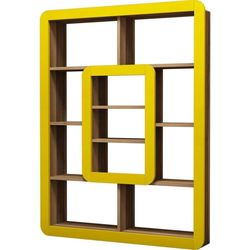 cumpără Raft de birou Trendy Orkide, Nuc, Galben 108x140x21cm, raft de carti în Chișinău 