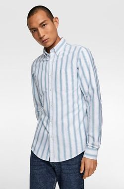Рубашка ZARA Белый в голубую полоску zara 6608/308/250