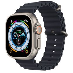 Apple Watch Ultra GPS + Cellular, 49mm Titanium Case with Midnight Ocean Band, MQFK3