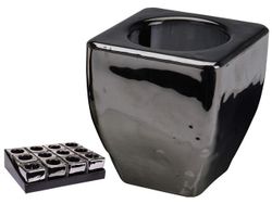 Подсвечник стеклянный 2in1 7X6X4cm, серый перламутр