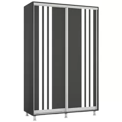 купить Шкаф Mobildor-Lux Арон с раздвижными дверцами с планками (140x60x220H см) Антрацит в Кишинёве 