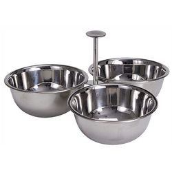 cumpără Veselă Excellent Houseware 56423 Recipient pentru aperitiv triplu 22x11.5x22cm, inox în Chișinău 