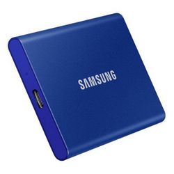 .500GB (USB3.2/Type-C) Samsung Portable SSD T7 , Blue (85x57x8mm, 58g, R/W:1050/1000MB/s)