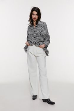 Блуза ZARA Черно-белый 8793/140/093