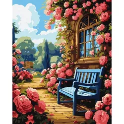 купить Картина по номерам Ideyka (KHO6335) Flower garden, 40х50 в Кишинёве 