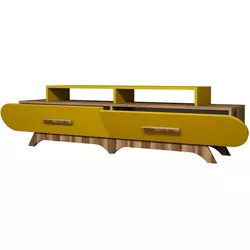 cumpără Comodă TV Trendy Flora, Nuc, Galben 205x50x36cm în Chișinău 