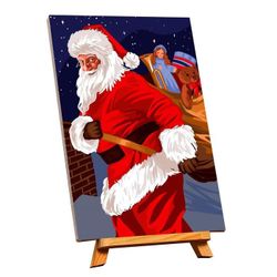 Картина по номерам на холсте с подрамником «Санта с подарками» 20×30 см 5005807
