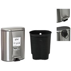 купить Урна для мусора 5five 55780 Siliflex 6l, inox cu pedala в Кишинёве 