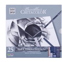 Set Black & White Box, 25 articole, CRETACOLOR