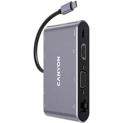 купить Переходник для IT Canyon Docking Station Canyon DS-14, 8-in-1, 3xUSB 3.0, 1xType C, LAN, 3.5mm, VGA, HDMI, PD 100W в Кишинёве 