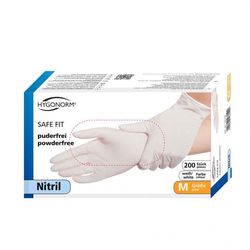 Перчатки NITRIL SAFE FIT, размер M, БЕЛЫЕ, 100шт, HYGONORM, FM