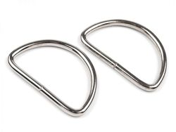 Metal D-ring width 50 mm, silver