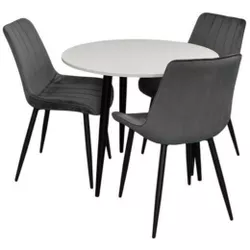 купить Комплект стол и стулья Evelin di Costacurta стол DT-404-3B + 3 стула YTC-055B Bluvel-14 (Dark grey) в Кишинёве 