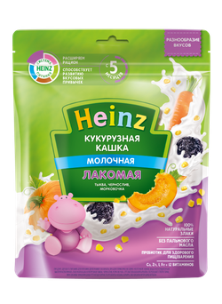 Каша Heinz Лакомая кукурузная тыква-чернослив-морковь 170г с 5месяцев