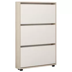 cumpără Raft pentru încălțăminte Mobildor-Lux Leo Slim 80x16x125H cm Sonoma/White în Chișinău 