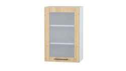 KItchen upper cabinet with glass, white, 500 mm