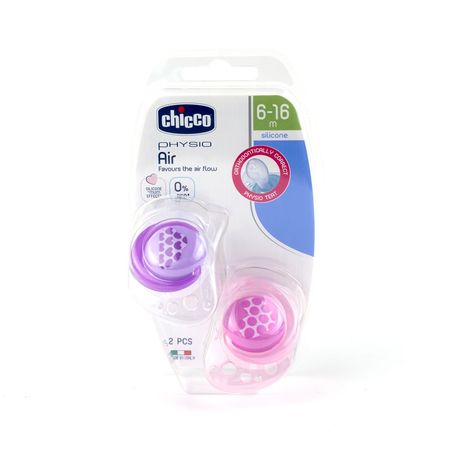 cumpără Chicco Suzeta Physio Air silicon p/u fetite, 6+, 2 buc (7503211) în Chișinău