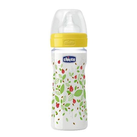 cumpără Chicco Biberon plastic Well Being,tetină silicon,flux mediu,0% BPA,2+, 250ml,(206233) în Chișinău