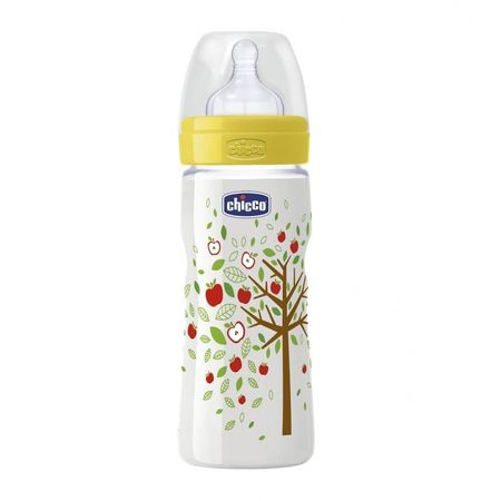 cumpără Chicco Biberon plastic Well Being tetină silicon, flux rapid, romantic 0%BPA, 4+, 330 ml (206353) în Chișinău