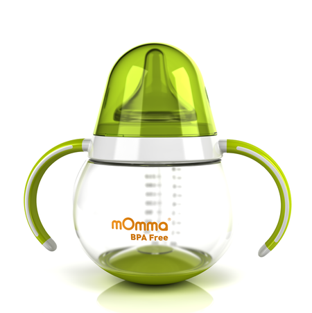 cumpără Lansinoh-mOmma Cănuță cu cioc moale, cu mînere, 9+, verde,250ml (75311) în Chișinău