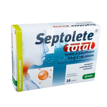 cumpără Septolete total lemon & elderflower 3 mg/1 mg pastile N8x2 în Chișinău
