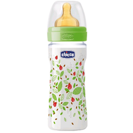 cumpără Chicco Biberon plastic Well Being tetină latex, flux rapid, romantic 0%BPA, 4+, 330 ml (206343) în Chișinău