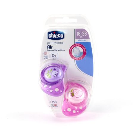 cumpără Chicco Suzeta Physio Air silicon p/u fetite, 16+, 2 buc (7503411) în Chișinău