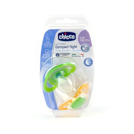 cumpără Chicco Suzetă Compact Night ortodontică silicon unisex, 12+, 2 buc (7483441) în Chișinău