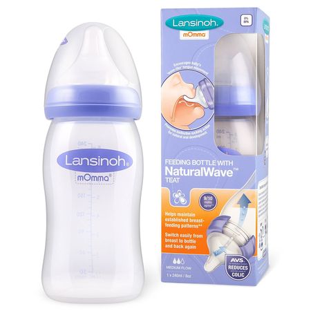 cumpără Lansinoh Biberon din plastic, tetină silicon, flux mediu, 0% BPA, 3+, 240ml (75840) în Chișinău