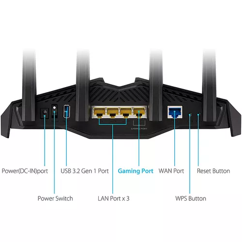 купить ASUS RT-AX82U AX5400 Dual Band WiFi 6 Gaming Router, WiFi 6 802.11ax Mesh System, AX5400 574 Mbps+4804 Mbps, dual-band 2.4GHz/5GHz-2 for up to super-fast 5.4Gbps, WAN:1xRJ45 LAN: 4xRJ45 10/100/1000, ASUS Aura RGB, PS5 Compatible, USB 3.2 в Кишинёве 