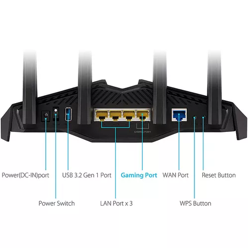 cumpără ASUS RT-AX82U AX5400 Dual Band WiFi 6 Gaming Router, WiFi 6 802.11ax Mesh System, AX5400 574 Mbps+4804 Mbps, dual-band 2.4GHz/5GHz-2 for up to super-fast 5.4Gbps, WAN:1xRJ45 LAN: 4xRJ45 10/100/1000, ASUS Aura RGB, PS5 Compatible, USB 3.2 în Chișinău 