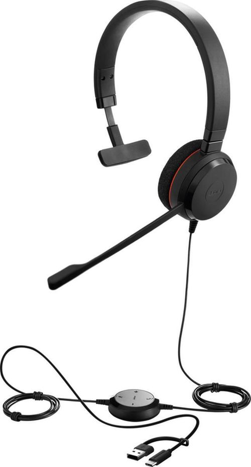 купить Наушники проводные Jabra 4993-823-169 Evolve 20, Mono MS, USB C/A adapter в Кишинёве 