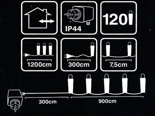 cumpără Ghirlandă Promstore 27423 Luminite de Craciun Fir 120LED D8mm, alb, 9m, in/out în Chișinău 