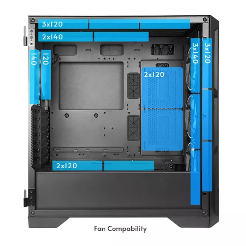 купить Case E-ATX Miditower Chieftec Gaming APEX GA-01B-TG-OP Black no PSU, 1xUSB 3.2 Gen2 Type C, 2xUSB 3.0, Audio-out&Mic In, 4x120mm A-RGB fans pre-installed, A-RGB Control HUB, Front & Side panel tempered glass PWM fans pre-installed, Front mesh design, Tempered glass side panel (carcasa/корпус) в Кишинёве 