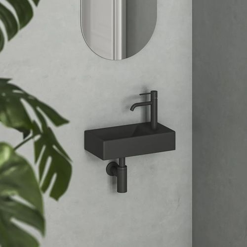 cumpără Lavoar Ravak Veda 400 R 40.8x22.2cm Black matt XJXPD240000 în Chișinău 