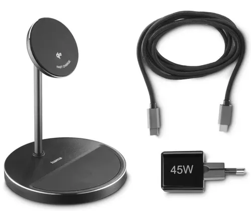 cumpără Încărcător wireless Hama 201738 Qi2 Wireless Charger, Inductive Fast Charging, 2in1 Charging Station, 15 W în Chișinău 