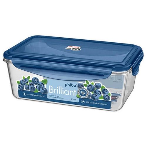 купить Контейнер для хранения пищи Бытпласт 45546 Hermetic Phibo Brilliant 22,5x13,5x8cm 1,35l в Кишинёве 