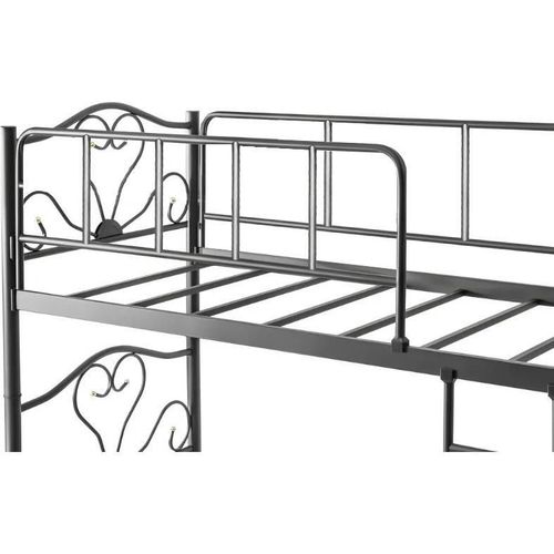 купить Кровать детская Evger R-50 двухъярусная 90x200cm Black (без матраса) в Кишинёве 