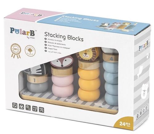 купить Головоломка Viga 44022 Sorter-piramidă din lemn Animăluțe в Кишинёве 