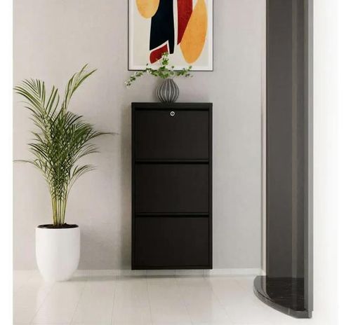 cumpără Raft pentru încălțăminte Trendy Locking 3 Piece Metal-Black, 50x103x15cm în Chișinău 