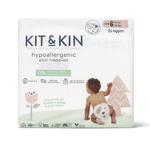 Scutece eco hipoalergenice Kit&Kin 6 (14+ kg) 104 buc 